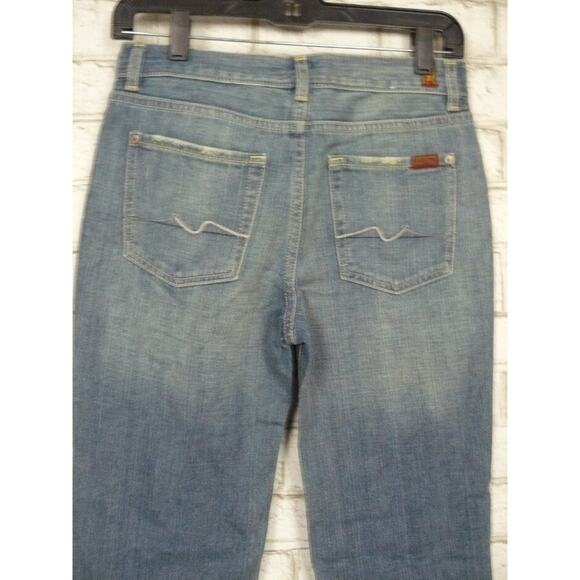 $180 7 for All Mankind Standard Straight Leg Jeans in Light Wash 26 NEW - Picture 4 of 6